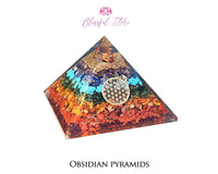 Gemstone Orgonite Pyramid with Charms - www.blissfulagate.com