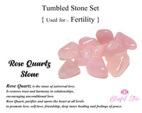 Crystal Tumble Stone Set For Fertility Pregnancy Carnelian , Rose Quartz  , Carnelian, Bloodstone - www.blissfulagate.com