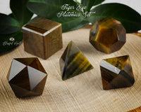 Tiger Eye Platonics Set Geometric Set