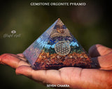 Seven Chakra Crystal Flower of Life Gemstone EMF Pyramids.