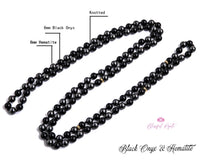 Black Onyx and Hematite Beads Mix Stone Japamala.