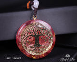 Rose Quartz Tree Of Life Orgonite Pendant - www.blissfulagate.com