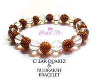 Clear Quartz Rudraksh Bracelet - www.blissfulagate.com