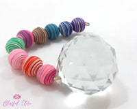 Rubber Beads Crystal Sun Catcher Hanging Ornament - www.blissfulagate.com