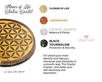 Black Tourmaline Flower of Life Orgone ( Silver Chakra ) Water Charging Plate / Coaster