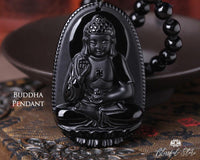 Black Obsidian Buddha Pendant. - www.blissfulagate.com