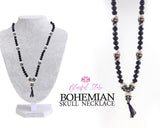 Bohemian Skull Mala Beads Necklace - www.blissfulagate.com