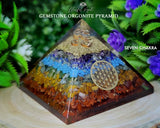 Seven Chakra Crystal Flower of Life Gemstone EMF Pyramids.