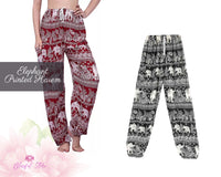 Elephant Harem Pants Cotton Elephant Printed Pants Harem Aladdin Pants Printed Harems