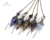 Orgonite Amethyst Chipstone Cone Resin Boho Style Pendulum - www.blissfulagate.com