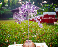 Amethyst Gemstone Orgonite Pyramid Tree - www.blissfulagate.com