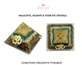 Malachite Mix Crystal Gemstone EMF Pyramids. ( Om Pyramid )