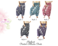 Harem Pants Cotton Elephant Printed Pants Harem Aladdin Pants Printed Harems