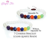 Seven Chakra Clear Quartz Bracelet