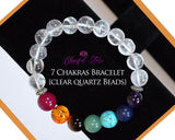 Seven Chakra Clear Quartz Bracelet