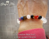 Seven Chakra Clear Quartz Bracelet