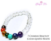 Seven Chakra Clear Quartz Bracelet