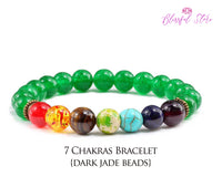 Seven Chakra Dark Jade Bracelet