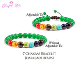 Seven Chakra Dark Jade Bracelet