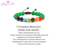 Seven Chakra Dark Jade Bracelet