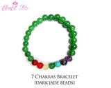 Seven Chakra Dark Jade Bracelet