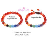 Seven Chakra Red Jade Bracelet