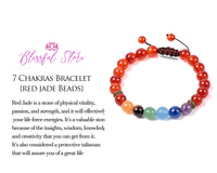 Seven Chakra Red Jade Bracelet