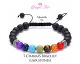 Seven Chakra lava Beads Bracelet