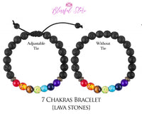 Seven Chakra lava Beads Bracelet