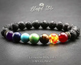 Seven Chakra lava Beads Bracelet