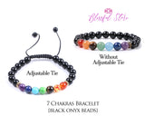 Seven Chakra Black Onyx Bracelet