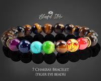 Seven Chakra Tiger Eye Bracelet