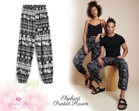 Elephant Harem Pants Cotton Elephant Printed Pants Harem Aladdin Pants Printed Harems