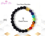 Lava Beads Seven Chakra Bracelet