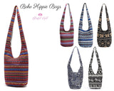 Pack of 6 Boho Hippie Bags Shoulder Handbags Fashion canvas Hippie Crossbody Bags Bohemian Hobo Bags