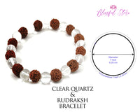 Clear Quartz Rudraksh Bracelet - www.blissfulagate.com