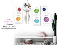 Seven Chakra Stones Tree Of Life Hanging Ornament