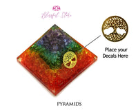 Gemstone Orgonite Pyramid with Charms - www.blissfulagate.com