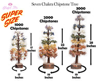 Seven Chakra Big Size Gemstone Trees - www.blissfulagate.com