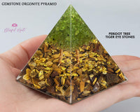 Peridot Gemstone Tree Crystal EMF Pyramids.