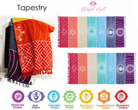 Seven Chakra Yoga Tapestry Reiki Blankets - www.blissfulagate.com