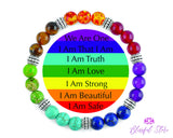 Seven Chakra Beads Gemstone Bracelet - www.blissfulagate.com