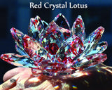 Red Color Crystal Lotus - www.blissfulagate.com