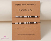 Morse Code Couple String Bracelets - www.blissfulagate.com