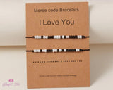 Morse Code Couple String Bracelets - www.blissfulagate.com