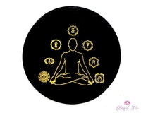 Seven Chakra Engraved Tourmaline Charging Coaster - www.blissfulagate.com