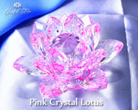 Pink Color Crystal Lotus - www.blissfulagate.com