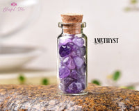 Orgonite Amethyst Gemstone Mini Bottle Wishing Bottle - www.blissfulagate.com