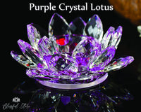 Purple Color Crystal Lotus - www.blissfulagate.com