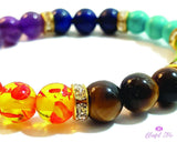 Seven Chakra Stones Beaded Bracelet - www.blissfulagate.com